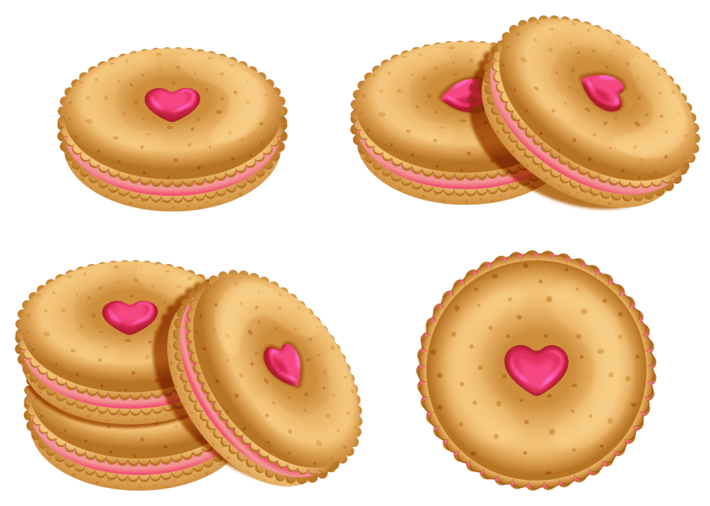 A close-up photo of heart-shaped cookies with pink frosting on a plate.